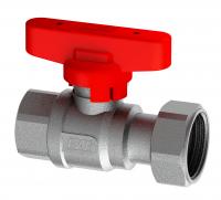 Кран шаровой FAR 1/2", ВР-накидная гайка EPDM, красн. бабочка, хром
